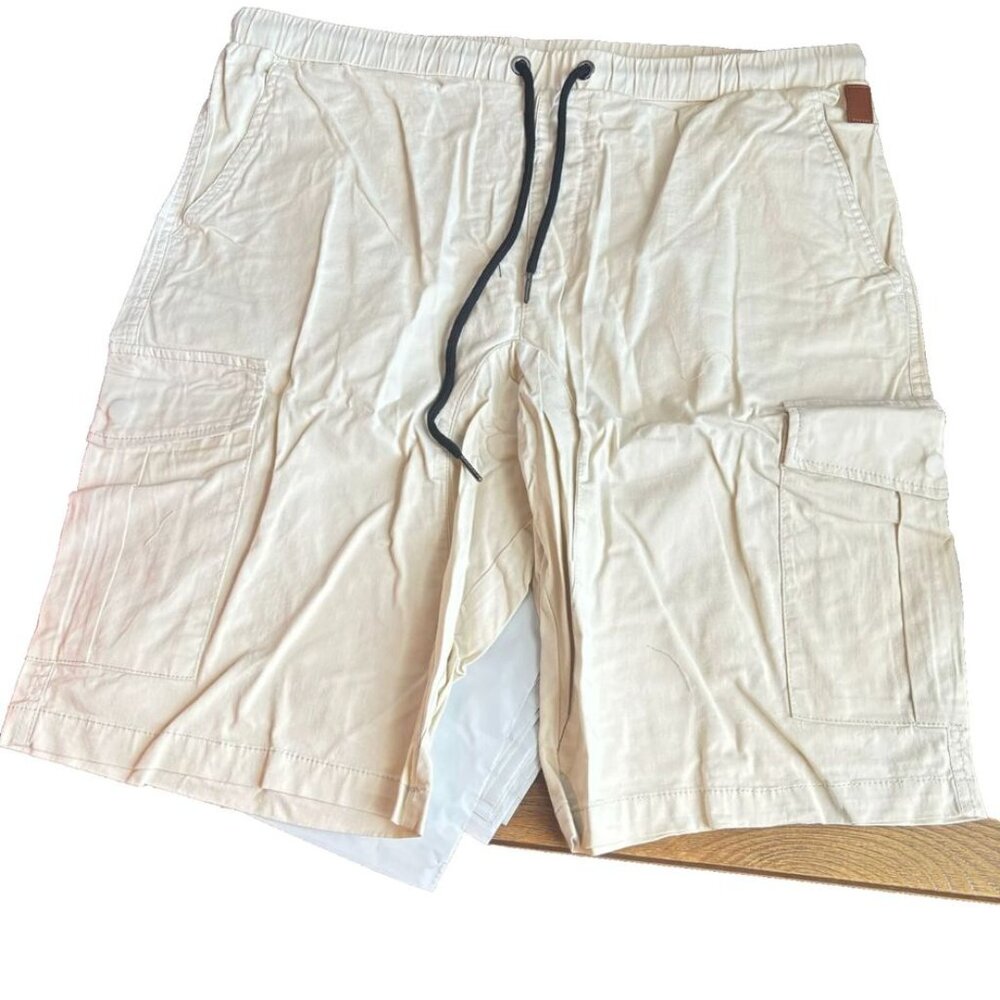 NEW JMIERR Men's Size 40 Khaki Stretch Cotton Shorts – 10" Inseam, Lightweight